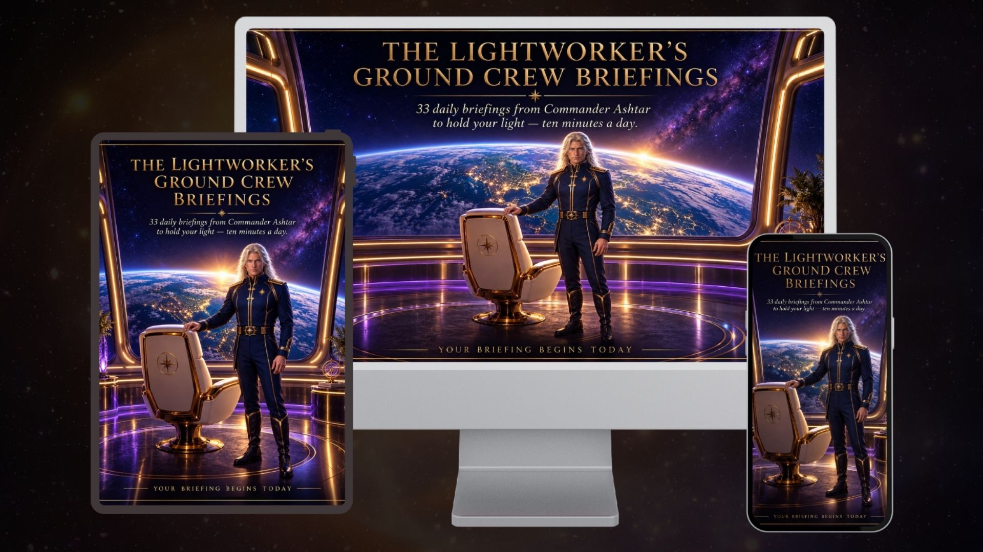 The Lightworker's Ground Crew Briefings on computer, tablet and phone